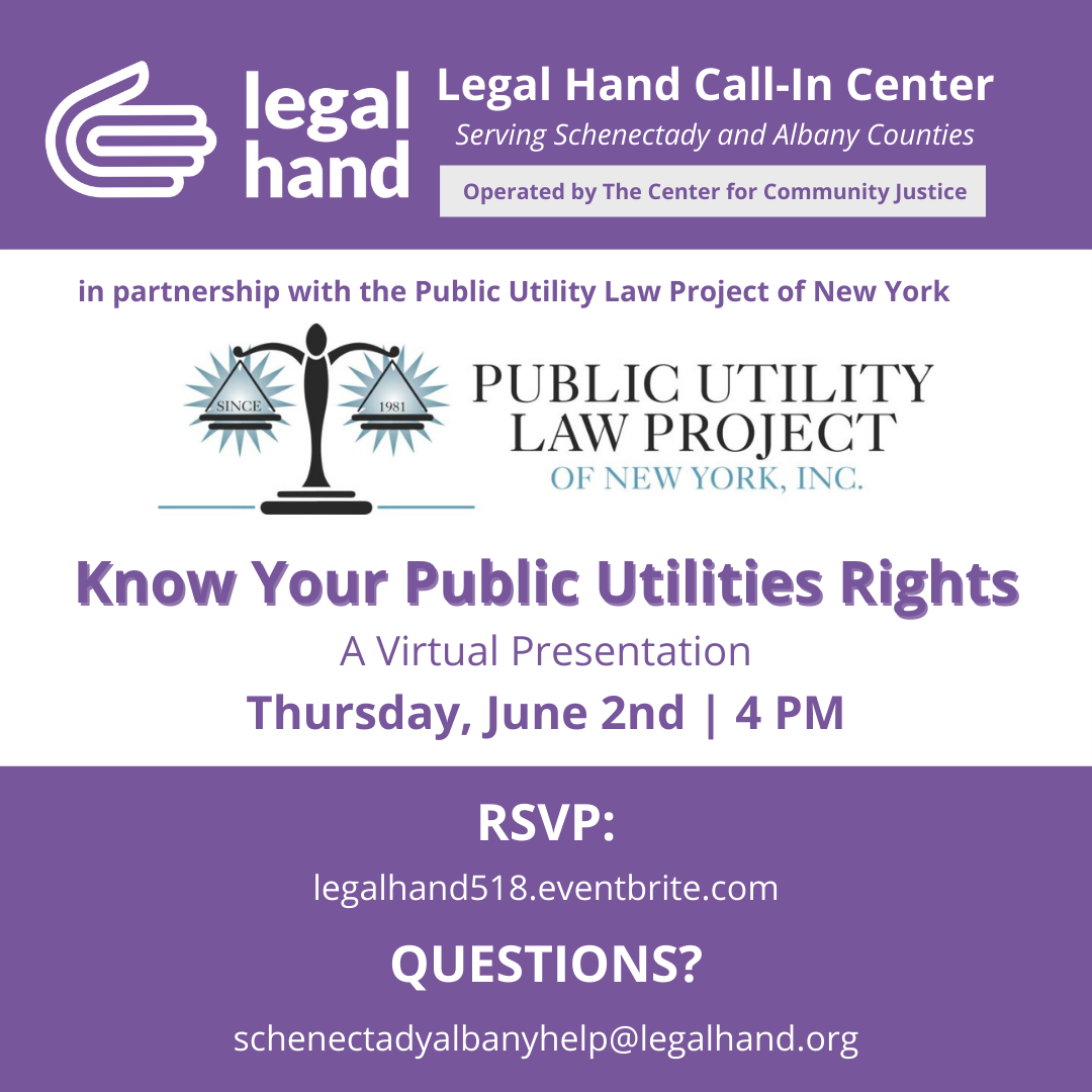 Know Your Public Utility Rights! FREE virtual workshop presented by Legal Hand